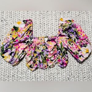 H&M-FLORAL OFF THE SHOULDER TOP